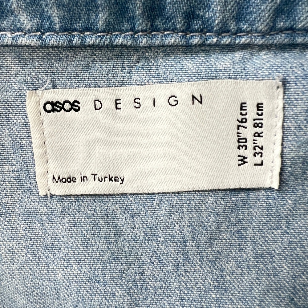 ASOS DESIGN Denim Boilersuit‎ Cyanotype Floral Patchwork Men's W30 L32 (Unisex) - Picture 4 of 10